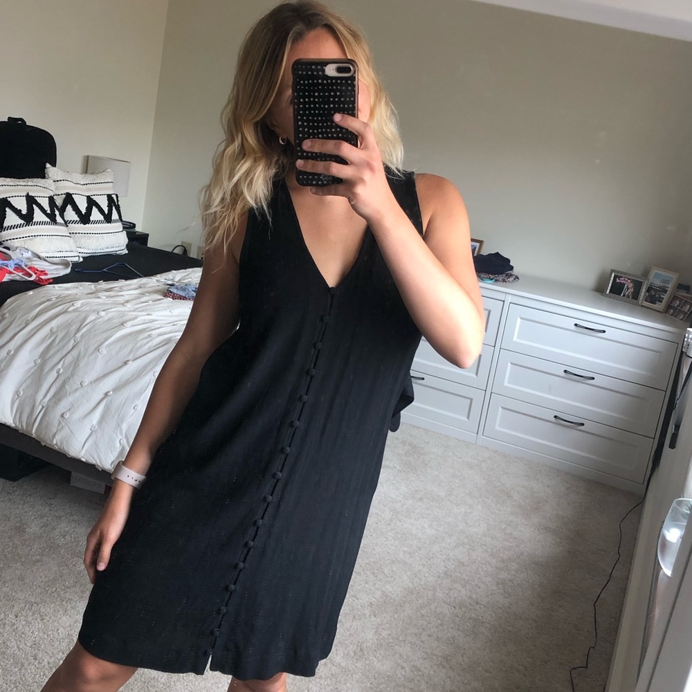 BLACK MADEWELL BUTTON DOWN DRESS